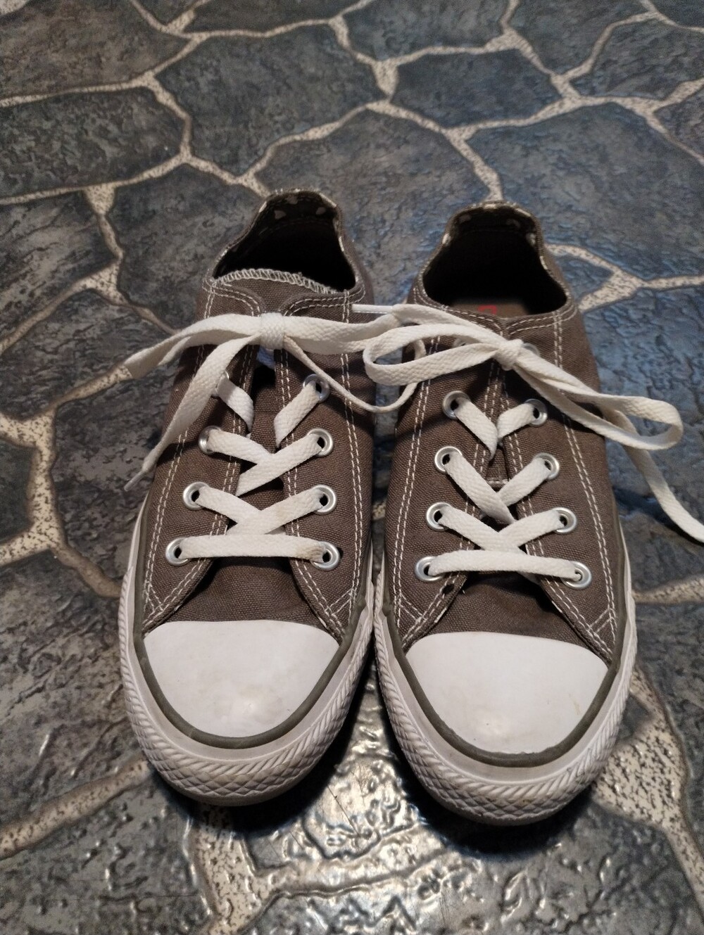 CONVERSE All Star Double tongue dark gray low women's shoes size 6
